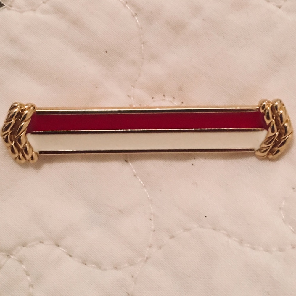 Monet Nautical two tone bar gold color brooch